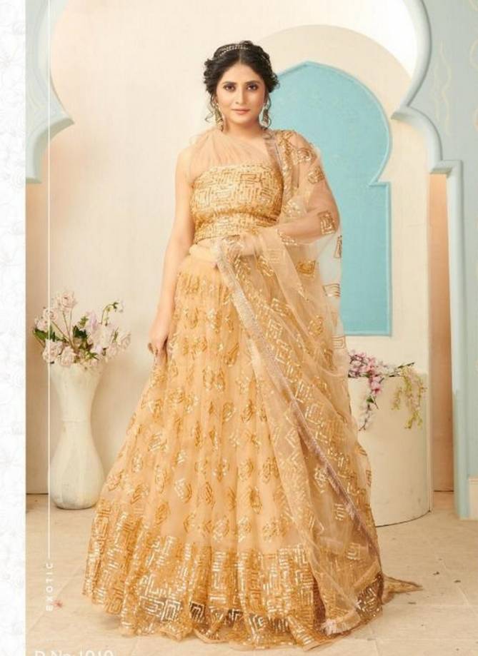 PANVI GLAMOUR Latest Fancy Heavy Designer Wedding Wear Soft Net Sequence Thread Dori Work Lahenga Choli Collection